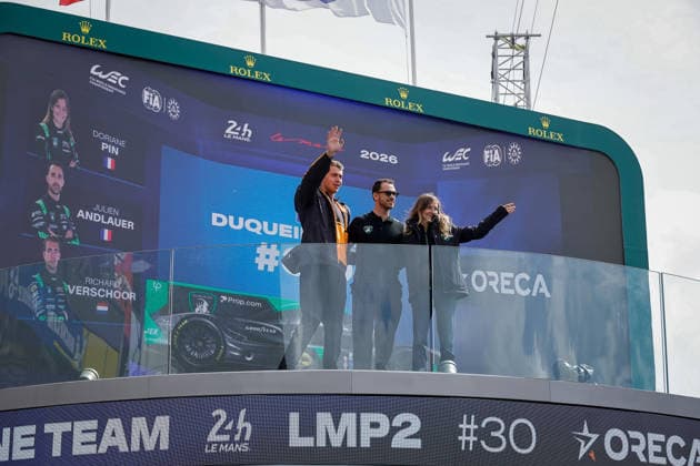 24 HEURES DU MANS 2026 - TUESDAY 30 PIN Doriane (fra), ANDLAUER Julien (fra), VERSCHOOR Richard (nld), Duqueine Team, Oreca 07 Gibson 30, LMP2, portrait during the 24 Hours of Le Mans 2026, 3rd round of the 2026 FIA World Endurance Championship, on June 9, 2026 on the Circuit des 24 Heures du Mans in Le Mans, France - Le MansFrance  Copyright: xPauloxMariax