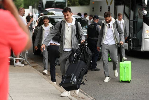 Croatia National Football Team arrive in Alexandria - FIFA World Cup, WM, Weltmeisterschaft, Fussball 2026 Ante Budimir of Croatia arrive at AKA Hotel on June 09, 2026 in Alexandria, Virginia.  IgorxKralj PIXSELL