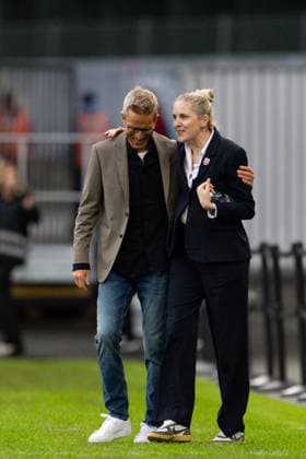 OSLO, NORWAY - JUNE 09: Head coach of Austria, Lars Sondergaard and Head coach of Norway, Gemma Grainger are seen after the FIFA Womens World Cup 2027 Qualifier match between Norway and Austria at Ullevaal Stadium on June 09, 2026 in Oslo, Norway. (Photo by Ane Frosaker Sports Press Photo)  Copyright: xAnexFrosakerx xSPPx Sportspressphoto_SPR164132