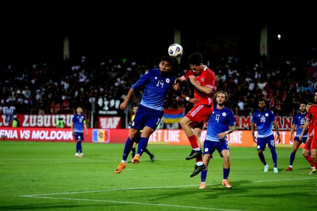 RECORD DATE NOT STATED International Friendlies: Armenia National Football Team v Moldova National Football Team Gor Manvelyan and Ovidiu David during the International Friendlies match between Armenia National Football Team and Moldova National Football Team at Vazgen Sargsyan Republican Stadium in Yerevan, Armenia on June 9, 2026