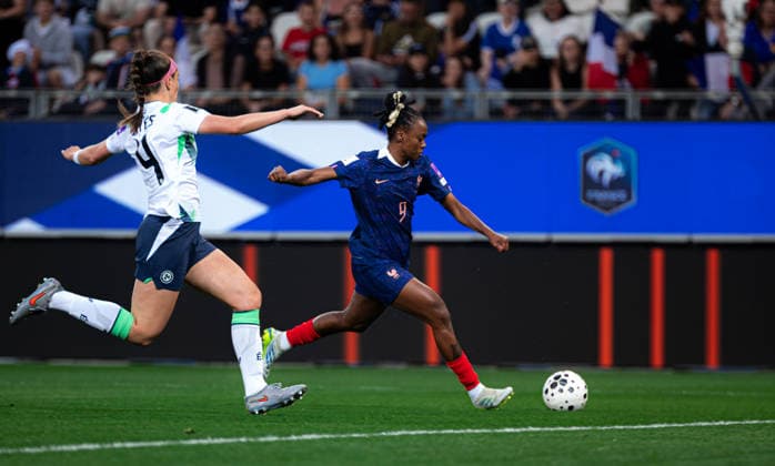 Melvine Malard (9 France) in action during FIFA Women s World Cup 2027 Qualifiers game between France and Republic of Ireland at Alpes Stadium in Grenoble, France  Copyright: xConstancexBugautx xSPPx Sportspressphoto_SPR164160