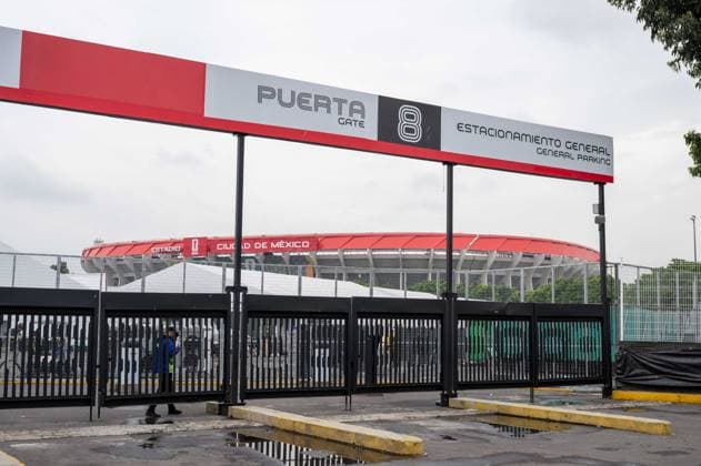 Soccer, men, 2025 26 season, FIFA Word Cup 2026 in Mexico, Canada and USA, Mexico City two days local time before the opening match, in the picture view of the Aztec stadium Estadio Banorte, 09 06 2026, Copyright: xMatthiasxKochx