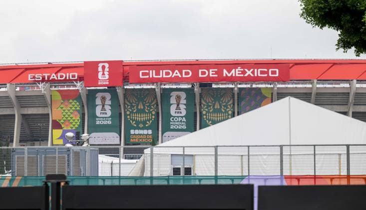 Soccer, men, 2025 26 season, FIFA Word Cup 2026 in Mexico, Canada and USA, Mexico City two days local time before the opening match, in the picture view of the Aztec stadium Estadio Banorte, 09 06 2026, Copyright: xMatthiasxKochx