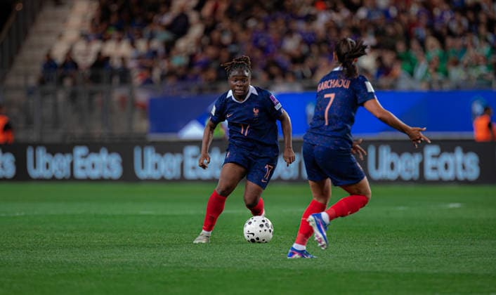 Sandy Baltimore (17 France) in action during FIFA Women s World Cup 2027 Qualifiers game between France and Republic of Ireland at Alpes Stadium in Grenoble, France  Copyright: xConstancexBugautx xSPPx Sportspressphoto_SPR164169