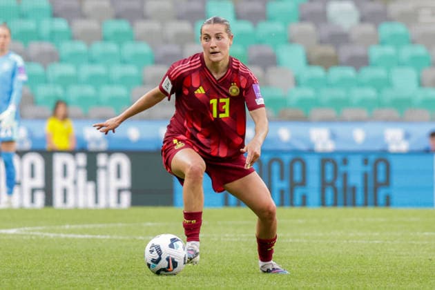 09 06 2026, xgrfx, Soccer World Cup Qualification Women, Slovenia Germany v l Carlotta Wamser German Womens National Team DFL DFB REGULATIONS PROHIBIT ANY USE OF PHOTOGRAPHS as IMAGE SEQUENCES and or QUASI VIDEO Ljubljana