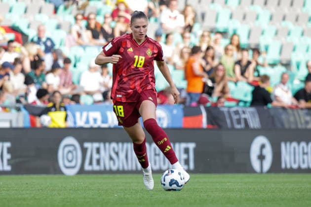09 06 2026, xgrfx, Soccer World Cup Qualification Women, Slovenia Germany v l Melissa Kössler German Womens National Team DFL DFB REGULATIONS PROHIBIT ANY USE OF PHOTOGRAPHS as IMAGE SEQUENCES and or QUASI VIDEO Ljubljana