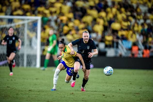 Football, Women, International match, Brazil - USA