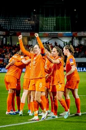 ALMELO Netherlands player Liz Rijsbergen celebrates the goal during the World Cup Qualifiers at Asito Stadium on June 9, 2026 in Almelo, the Netherlands Photo by DeFodi Images