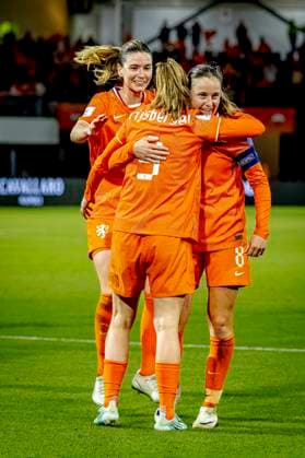 ALMELO Netherlands player Liz Rijsbergen celebrates the goal during the World Cup Qualifiers at Asito Stadium on June 9, 2026 in Almelo, the Netherlands Photo by DeFodi Images
