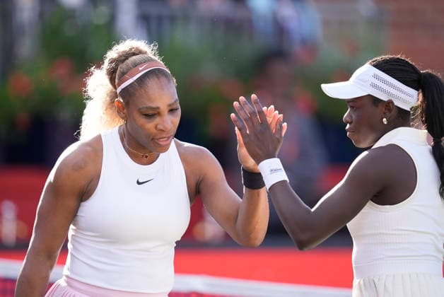 HSBC Championships - Day Two Serena Williams and Victoria Mboko compete during their round of 16 doubles match at The HSBC Championships 2026 women s tennis tournament at The Queen s Club in London, England, on June 9, 2026. London Greater London United Kingdom  Copyright: xOwenxHammondx originalFilename:hammond-thehsbcc260609_npZqn.jpg