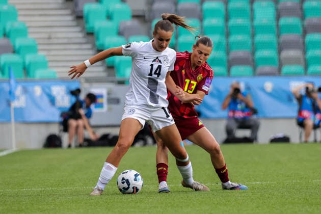 09 06 2026, xgrfx, Soccer World Cup Qualification Women, Slovenia Germany v l Tinkara Testen Slovenia , Carlotta Wamser German Womens National Team DFL DFB REGULATIONS PROHIBIT ANY USE OF PHOTOGRAPHS as IMAGE SEQUENCES and or QUASI VIDEO Ljubljana