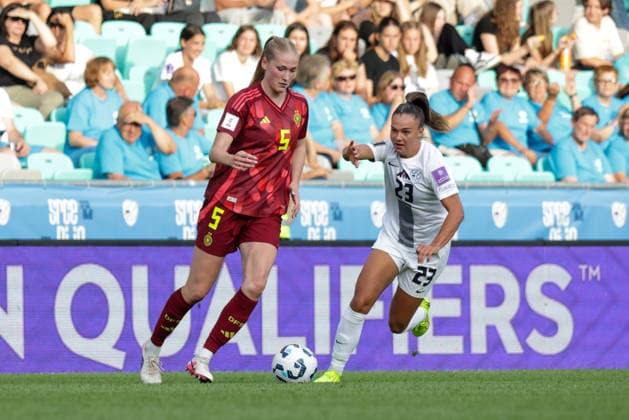 09 06 2026, xgrfx, Soccer World Cup Qualification Women, Slovenia Germany v l Camilla Küver German Womens National Team , Maja Sternad Slovenia DFL DFB REGULATIONS PROHIBIT ANY USE OF PHOTOGRAPHS as IMAGE SEQUENCES and or QUASI VIDEO Ljubljana