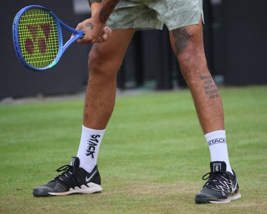 09 06 2026, Boss Open 2026, ATP Tour 250 Stuttgart, TTC Weissenhof, Tennis, Sport, in the picture legs Nick Kyrgios AUS
