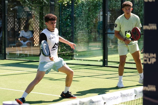 IPA85540534 - Palermo, Italy, June 10, 2026. Country Time Club, first day of the Mediolanum Padel Cup 2026. Pictured: Alex Tur Checa and Thiago Henrique Gasprin Santos VS Antonio Campo and Germano Giacalone  Copyright: xFedericoxSerra IPAxSportx xx 85540534