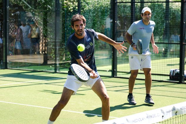 IPA85540530 - Palermo, Italy, June 10, 2026. Country Time Club, first day of the Mediolanum Padel Cup 2026. Pictured: Alex Tur Checa and Thiago Henrique Gasprin Santos VS Antonio Campo and Germano Giacalone  Copyright: xFedericoxSerra IPAxSportx xx 85540530