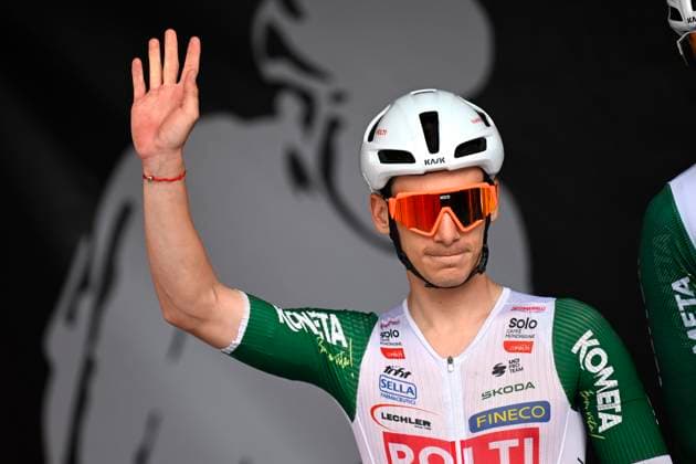 Circuit Franco Belge 2026 Cycling Race MONT-DE-L ENCLUS, BELGIUM - JUNE 10 : Serrano Javier (ESP) of Team Polti VisitMalta during the 85th edition of Circuit Franco Belge an UCI ProSeries 1.Pro one day cycling road race for Men Elite of 195.6 km with start in Tournai and finish in Mont-de-L enclus on June 10, 2026 in Mont-de-L enclus, Belgium, 10 06 2026 ( Motordriver Stephan Boone - Mont-de-L enclus Belgium  Copyright: xTomasxSiskx