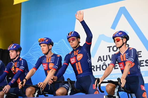 Tour Auvergne - Rhone-Alpes 2026 Stage 4 MONTROND-LES-BAINS, FRANCE - JUNE 10 : Renard-Haquin Henri-Francois (FRA) of Team Picnic PostNL during stage 4 of the 78th edition of Tour Auvergne - Rhone-Alpes an UCI World Tour 2.UWT cycling road race stage for Men Elite of 167.4 km with start in Le Puy-en-Velay and finish in Montrond-les-Bains on June 10, 2026 in Montrond-les-Bains, France, 10 06 2026 ( Motordriver Guy De Vuyst - Montrond-les-Bains France  Copyright: xVincentxKalutx