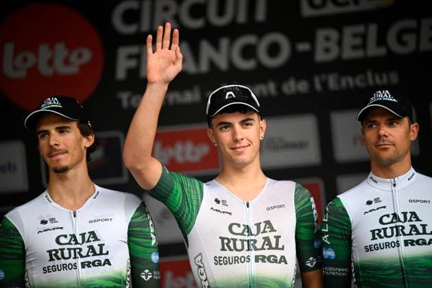 Circuit Franco Belge 2026 Cycling Race MONT-DE-L ENCLUS, BELGIUM - JUNE 10 : Villar Iker (ESP) of Caja Rural - Seguros RGA during the 85th edition of Circuit Franco Belge an UCI ProSeries 1.Pro one day cycling road race for Men Elite of 195.6 km with start in Tournai and finish in Mont-de-L enclus on June 10, 2026 in Mont-de-L enclus, Belgium, 10 06 2026 ( Motordriver Stephan Boone - Mont-de-L enclus Belgium  Copyright: xTomasxSiskx
