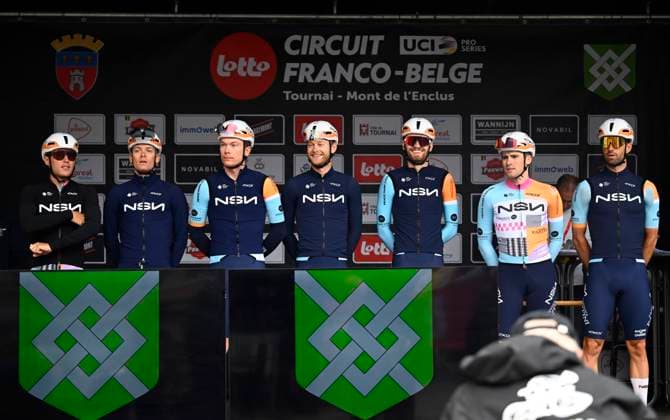 Circuit Franco Belge 2026 Cycling Race MONT-DE-L ENCLUS, BELGIUM - JUNE 10 : team NSN Cycling Team during the 85th edition of Circuit Franco Belge an UCI ProSeries 1.Pro one day cycling road race for Men Elite of 195.6 km with start in Tournai and finish in Mont-de-L enclus on June 10, 2026 in Mont-de-L enclus, Belgium, 10 06 2026 ( Motordriver Stephan Boone - Mont-de-L enclus Belgium  Copyright: xTomasxSiskx
