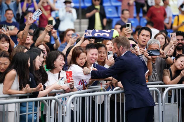 David Beckham In Hong Kong Former English Soccer player David Beckham interacting with fans at an event on June 10, 2026 in Hong Kong. (Photo by Ellan Mad Nexpher Images) Hong Kong