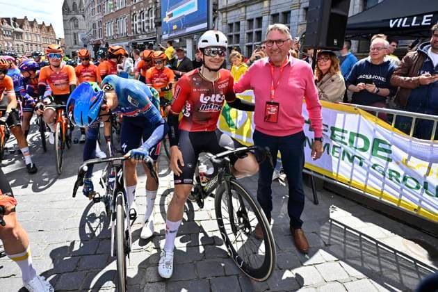 Circuit Franco Belge 2026 Cycling Race MONT-DE-L ENCLUS, BELGIUM - JUNE 10 : De Lie Arnaud (BEL) of Lotto Intermarche during the 85th edition of Circuit Franco Belge an UCI ProSeries 1.Pro one day cycling road race for Men Elite of 195.6 km with start in Tournai and finish in Mont-de-L enclus on June 10, 2026 in Mont-de-L enclus, Belgium, 10 06 2026 ( Motordriver Stephan Boone - Mont-de-L enclus Belgium  Copyright: xTomasxSiskx