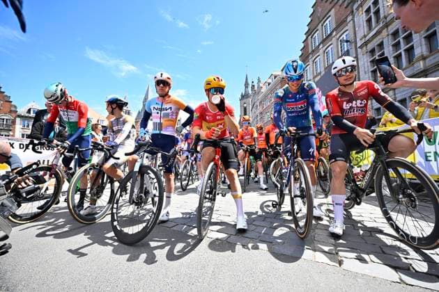 Circuit Franco Belge 2026 Cycling Race MONT-DE-L ENCLUS, BELGIUM - JUNE 10 : De Lie Arnaud (BEL) of Lotto Intermarche during the 85th edition of Circuit Franco Belge an UCI ProSeries 1.Pro one day cycling road race for Men Elite of 195.6 km with start in Tournai and finish in Mont-de-L enclus on June 10, 2026 in Mont-de-L enclus, Belgium, 10 06 2026 ( Motordriver Stephan Boone - Mont-de-L enclus Belgium  Copyright: xTomasxSiskx