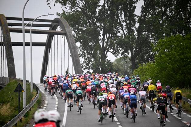 Circuit Franco Belge 2026 Cycling Race MONT-DE-L ENCLUS, BELGIUM - JUNE 10 : illustration picture peloton during the 85th edition of Circuit Franco Belge an UCI ProSeries 1.Pro one day cycling road race for Men Elite of 195.6 km with start in Tournai and finish in Mont-de-L enclus on June 10, 2026 in Mont-de-L enclus, Belgium, 10 06 2026 ( Motordriver Stephan Boone - Mont-de-L enclus Belgium  Copyright: xTomasxSiskx