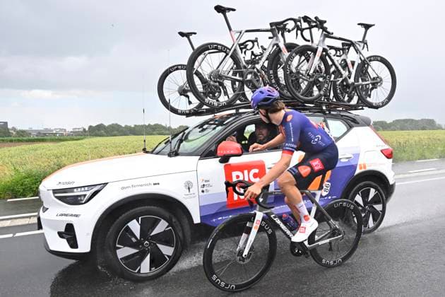 Circuit Franco Belge 2026 Cycling Race MONT-DE-L ENCLUS, BELGIUM - JUNE 10 : Van Rees Christiaan (NED) of Team Picnic PostNL at the team car during the 85th edition of Circuit Franco Belge an UCI ProSeries 1.Pro one day cycling road race for Men Elite of 195.6 km with start in Tournai and finish in Mont-de-L enclus on June 10, 2026 in Mont-de-L enclus, Belgium, 10 06 2026 ( Motordriver Stephan Boone - Mont-de-L enclus Belgium  Copyright: xTomasxSiskx