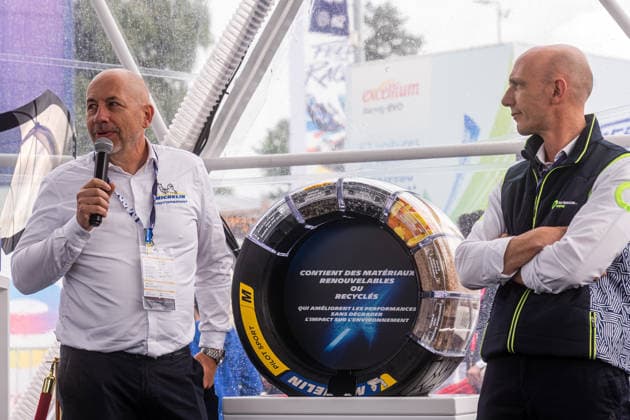 24 HEURES DU MANS 2026 - FREE PRACTICE AND QUALIFIYING SESSION Michelin green tyre during the Free Practice and Qualifying session of the 24 Hours of Le Mans 2026, 3rd round of the 2026 FIA World Endurance Championship, from June 10 to 11, 2026 on the Circuit des 24 Heures du Mans in Le Mans, France - Le MansFrance  Copyright: xGermainxDurandx
