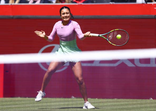2026 HSBC Tennis Championships, Queens Club, London, UK - 10 06 2026 Alexandra Eala (PHI) in action during her second round match against Iva Jovic (USA) in the HSBC 2026 Championships at Queens Club in London London Queens Club London GBR Copyright: xMarkxGreenwoodx