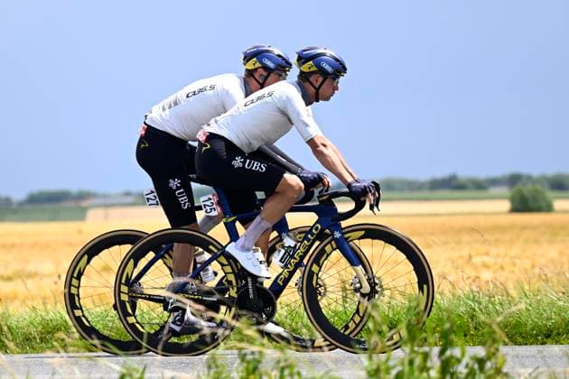 Circuit Franco Belge 2026 Cycling Race MONT-DE-L ENCLUS, BELGIUM - JUNE 10 : Vader Milan (NED) of Pinarello Q36.5 Pro Cycling Team, Bax Sjoerd (NED) of Pinarello Q36.5 Pro Cycling Team during the 85th edition of Circuit Franco Belge an UCI ProSeries 1.Pro one day cycling road race for Men Elite of 195.6 km with start in Tournai and finish in Mont-de-L enclus on June 10, 2026 in Mont-de-L enclus, Belgium, 10 06 2026 ( Motordriver Stephan Boone - Mont-de-L enclus Belgium  Copyright: xTomasxSiskx