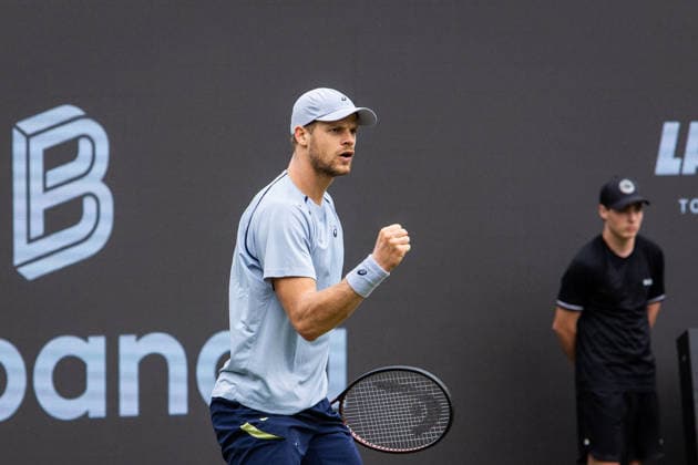 10 06 26 Boss Open Stuttgart Germany, Stuttgart, 10 06 2026, Tennis, Boss Open Stuttgart Yannick Hanfmann Germany , Cheers