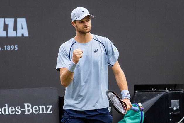10 06 26 Boss Open Stuttgart Germany, Stuttgart, 10 06 2026, Tennis, Boss Open Stuttgart Yannick Hanfmann Germany , Cheers