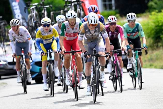 Circuit Franco Belge 2026 Cycling Race MONT-DE-L ENCLUS, BELGIUM - JUNE 10 : Baguelin Jocelyn (FRA) of Aarco, Pietrobon Andrea (ITA) of Team Polti VisitMalta during the 85th edition of Circuit Franco Belge an UCI ProSeries 1.Pro one day cycling road race for Men Elite of 195.6 km with start in Tournai and finish in Mont-de-L enclus on June 10, 2026 in Mont-de-L enclus, Belgium, 10 06 2026 ( Motordriver Stephan Boone - Mont-de-L enclus Belgium  Copyright: xTomasxSiskx