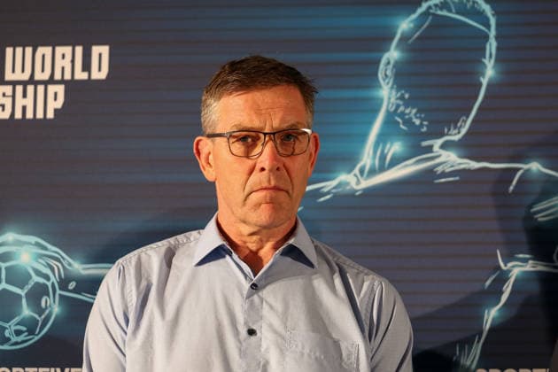 Alfred Gislason national coach, DHB, Germany at the Handball Talk before the draw, GER, Draw for the IHF Mens Handball World Championship 2027, 10 06 2026, GER, Draw for the IHF Mens Handball World Championship 2027, 10 06 2026 Munich Copyright: xEibner-Pressefoto JennixMaulx EP_JML