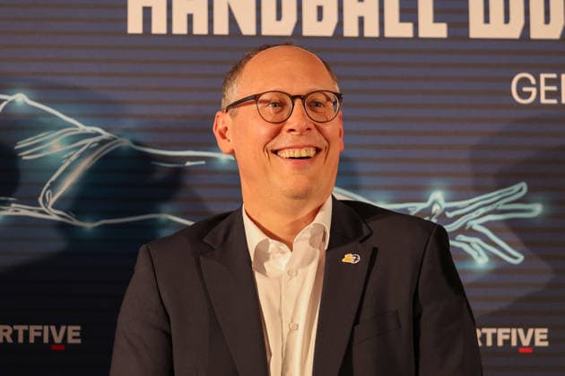 Mark Schober CEO DHB at the Handball Talk before the draw, GER, Draw for the IHF Mens Handball World Championship 2027, 10 06 2026, GER, Draw for the IHF Mens Handball World Championship 2027, 10 06 2026 Munich Copyright: xEibner-Pressefoto JennixMaulx EP_JML