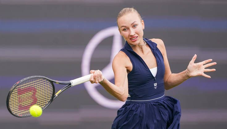 2026-06-10 - Libema Open 2026 ROSMALEN, NETHERLANDS - JUNE 10: Anastasia Potapova of Austria during the Libema Open 2026 at the Autotron on June 10, 2026 in Rosmalen, Netherlands Rosmalen Autotron Netherlands Content not available for redistribution in The Netherlands directly or indirectly through any third parties. Copyright: xAndrexWeeningx