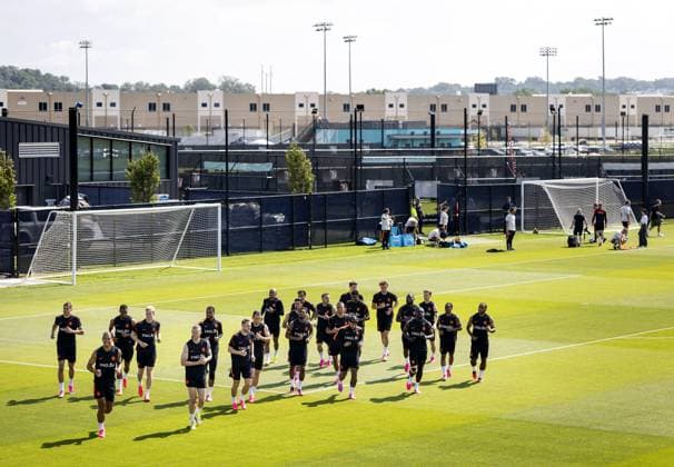 KANSAS CITY - The squad during a training session of the Dutch national team, Nationalteam at Riverside Stadium on June 10, 2026, in Kansas City. The Dutch national team is preparing for the 2026 FIFA World Cup, WM, Weltmeisterschaft, Fussball KOEN VAN WEEL ANP xVIxANPxSportx xxANPxIVx 560657164 originalFilename: 560657164.jpg