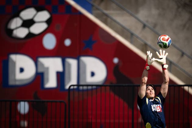 260610 Goalkeeper Jacob Widell Zetterström of the Swedish national football team at a training session during day 1 of the FIFA World Cup 2026 on June 10, 2026 in Dallas Photo Petter Arvidson BILDBYRAN kod PA PA1227 fotboll football soccer fotball vm fotbolls vm fotball vm fotbolls vm 2026 fifa world cup 2026 träning practice training sverige sweden sverige a day 1 bbeng  Copyright: PETTERxARVIDSON BB260610PA009