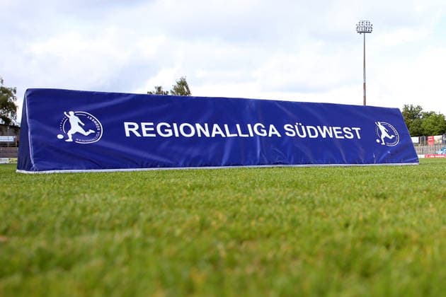 10 06 2026, xrekx, football relegation Regionalliga Suedwest , FK Pirmasens VfR Mannheim v l Banner Regionalliga Suedwest symbol photo, symbol image, symbol stadium, symbolic photo, symbolic image, symbolic stadium DFL DFB REGULATIONS PROHIBIT ANY USE OF PHOTOGRAPHS as IMAGE SEQUENCES and or QUASI VIDEO Pirmasens