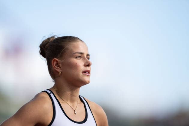 260610 Laura van der Veen of Norway ahead of women™s 400 meter national final during the Diamond League athletics competition Bislett Games on June 10, 2026 in Oslo Photo Marius Simensen BILDBYRAN COP 238 MM0071 bbeng friidrett friidrott athletics diamond league bislett games 2026 bislett games norge norway  Copyright: MARIUSxSIMENSEN BB260610BB361