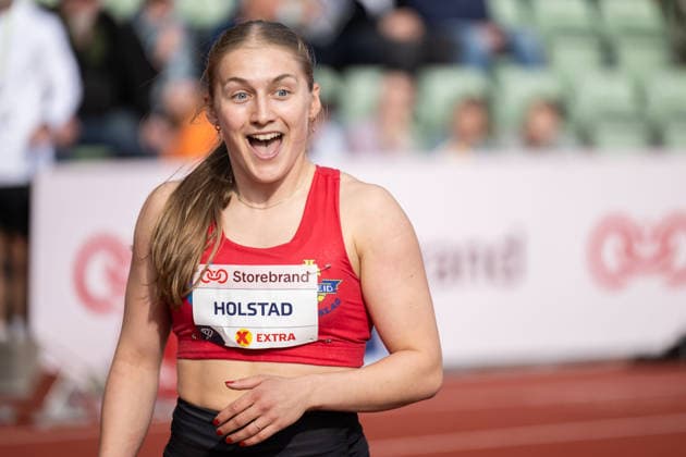 260610 Borghild Holstad of Norway after women™s 400 meter national final during the Diamond League athletics competition Bislett Games on June 10, 2026 in Oslo Photo Jon Olav Nesvold BILDBYRAN COP 217 MM0071 bbeng friidrett friidrott athletics diamond league bislett games 2026 bislett games norway jubel  Copyright: JONxOLAVxNESVOLD BB260610JE004