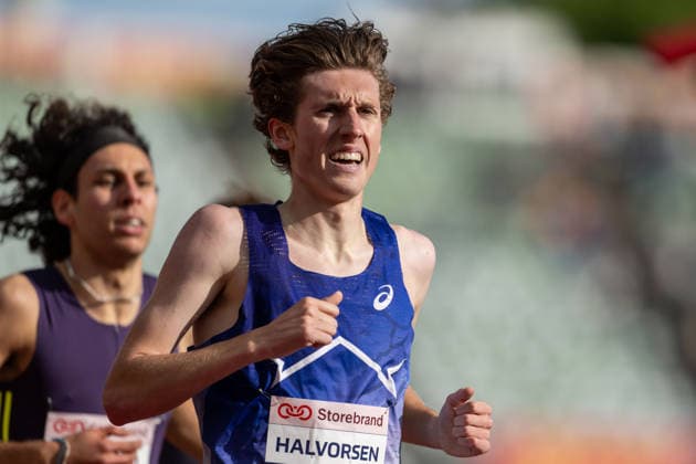 260610 Andreas Fjeld Halvorsen of Norway competes in men™s 1500 meter national final during the Diamond League athletics competition Bislett Games on June 10, 2026 in Oslo Photo Marius Simensen BILDBYRAN COP 238 MM0071 bbeng friidrett friidrott athletics diamond league bislett games 2026 bislett games norge norway  Copyright: MARIUSxSIMENSEN BB260610BB387