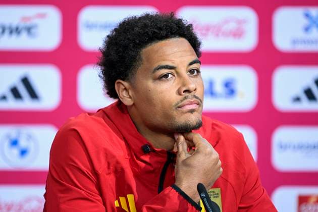 Belgian national football team - FIFA World Cup, WM, Weltmeisterschaft, Fussball 2026 - media activities 10 06 2026 RENTON, UNITED STATES OF AMERICA - JUNE 10 : De Winter Koni defender of Belgium talking to the press during a press conference, PK, Pressekonferenz of the Belgian national football team during the FIFA World Cup 2026 on June 10, 2026 in Renton, United States of America, 10 06 2026 Renton United States of America  Copyright: xNicoxVereeckenx