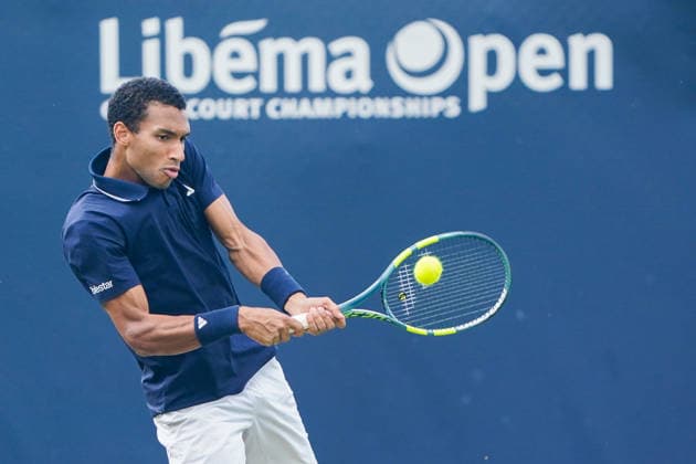 2026-06-10 - Libema Open 2026 ROSMALEN, NETHERLANDS - JUNE 10: Felix Auger-Aliassime of Canada during the Libema Open 2026 at the Autotron on June 10, 2026 in Rosmalen, Netherlands Rosmalen Autotron Netherlands Content not available for redistribution in The Netherlands directly or indirectly through any third parties. Copyright: xAndrexWeeningx