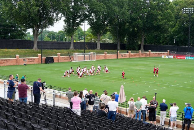 Media representatives follow the public part of the training of the German national team USA, German national soccer team, training, Winston Salem, 10 06 2026 USA, German national soccer team, training, Winston Salem, 10 06 2026 Winston Salem Copyright: xEibner-Pressefoto ScottxColemanx EP_SCN
