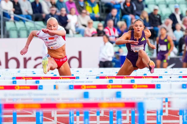 Athletics Bislett Games 2026 Oslo 20260610 Lovise Skarbovik Andresen and Elea Jorstad Bock in the womens 100m hurdles national event during the Bislett Games at Bislett Stadium in Oslo Photo Heiko Junge NTB Oslo Norway EDITORIAL USE ONLY RESTRICTED USE FOR BETTING COMPANIES  Copyright: xHeikoxJungex xNTBx