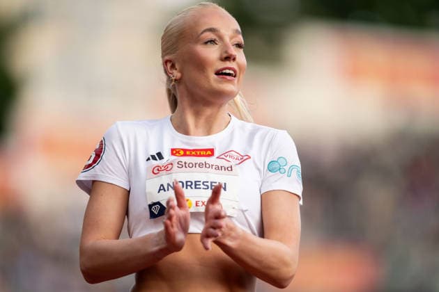 260610 Lovise Andresen Skarbovik of Norway celebrates after women™s 100 meter hurdles national final during the Diamond League athletics competition Bislett Games on June 10, 2026 in Oslo Photo Marius Simensen BILDBYRAN COP 238 MM0071 bbeng friidrett friidrott athletics diamond league bislett games 2026 bislett games norway jubel  Copyright: MARIUSxSIMENSEN BB260610BB460
