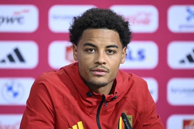 Belgian national football team - FIFA World Cup, WM, Weltmeisterschaft, Fussball 2026 - media activities 10 06 2026 RENTON, UNITED STATES OF AMERICA - JUNE 10 : De Winter Koni defender of Belgium talking to the press during a press conference, PK, Pressekonferenz of the Belgian national football team during the FIFA World Cup 2026 on June 10, 2026 in Renton, United States of America, 10 06 2026 Renton United States of America  Copyright: xNicoxVereeckenx
