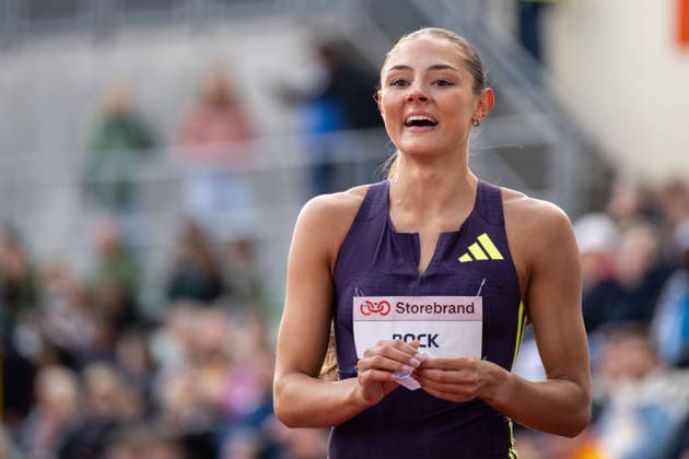 260610 Elea Jorstad Bock of Norway after competing in women™s 100 meter hurdles national final during the Diamond League athletics competition Bislett Games on June 10, 2026 in Oslo Photo Marius Simensen BILDBYRAN COP 238 MM0071 bbeng friidrett friidrott athletics diamond league bislett games 2026 bislett games norge norway  Copyright: MARIUSxSIMENSEN BB260610BB465